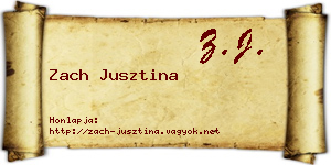 Zach Jusztina névjegykártya